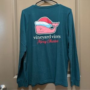 Women’s Vineyard Vines Merry Christmas Whale Long Sleeve Shirt Large